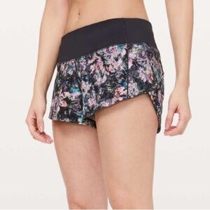 Lululemon Women Run‎ Speed Up Short 2.5" Inseam Dappled Daze Obsidian Size 14